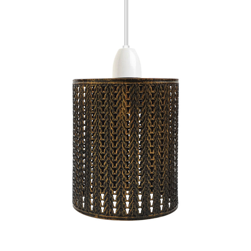 Angelamae Drum Lamp Shade ( Screw On ), Rustic Red