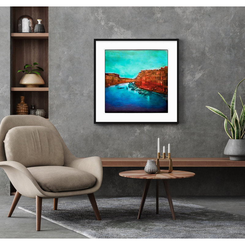 Grand Canal - Picture Frame Photograph on Paper , 36" H x 36" W, Black Framed