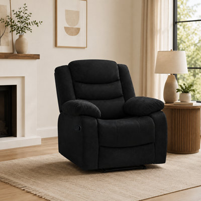 37" Contemporary Breathable Upholstered Manual Standard Recliner Chair