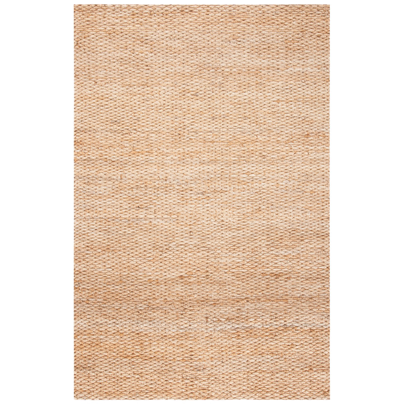 Branddon Natural Fiber Hand Woven Jute Rug, Rectangle 6' x 9'