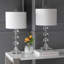 Ensemble de lampes de table en verre transparent 24 po Conner-William