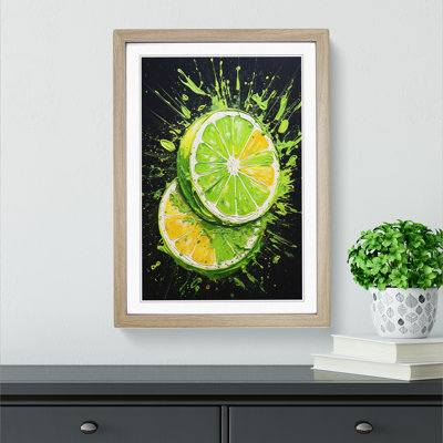 Sliced Lime Action - Framed Print