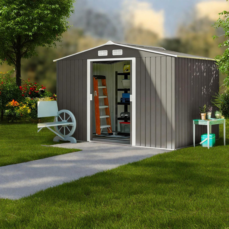 Remises spacieuses en acier, design moderne pour l'extérieur