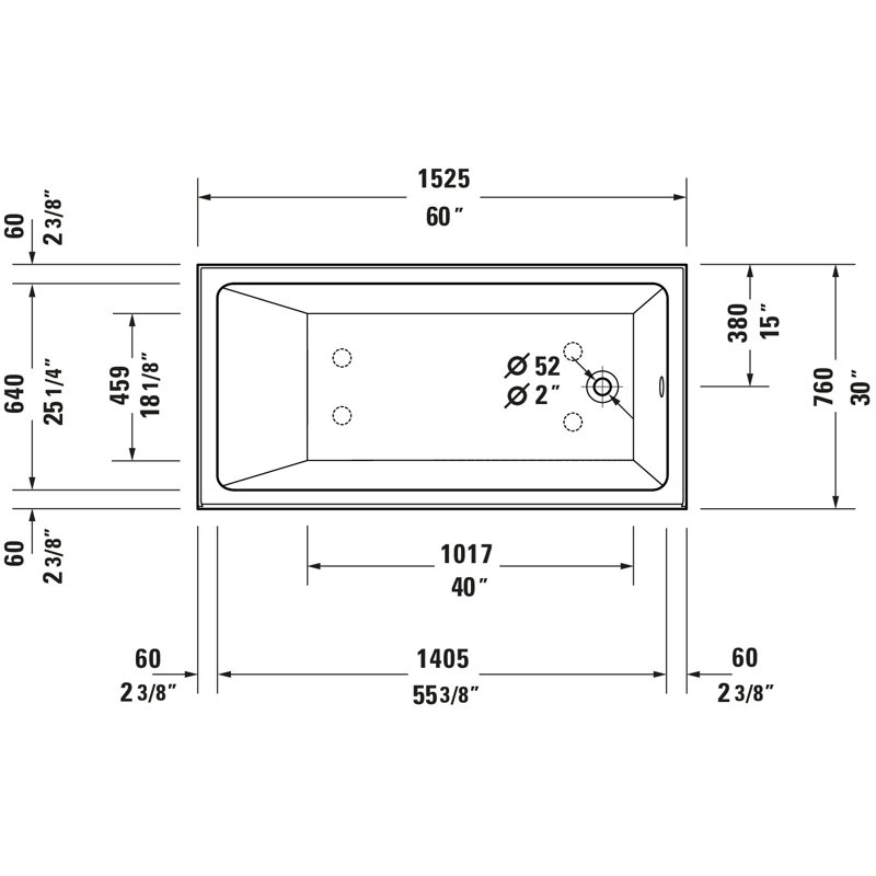 Duravit 60x30 Bathtub - Hand Drain, Right