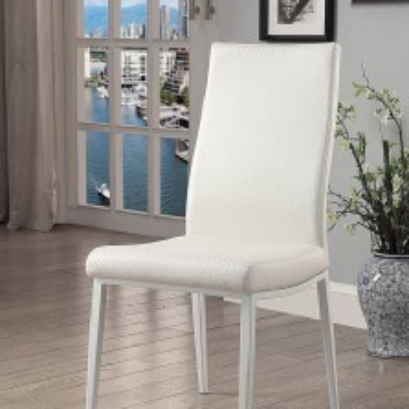 Chaise d’appoint rembourrée en lin Marano, Blanc