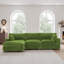 Canapé modulaire réversible 3 pièces rembourré en flanelle de fourrure de lapin gris clair avec 3 coussins-2101244176-2101244173
