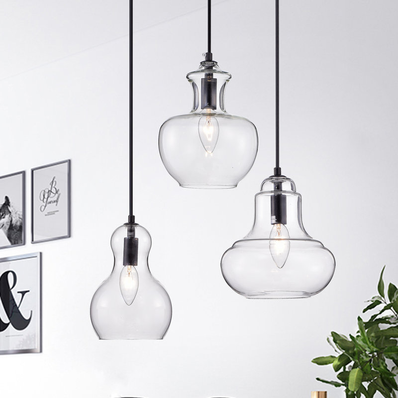 Luminaire suspendu en forme de cloche à 3 lumières Hibbler