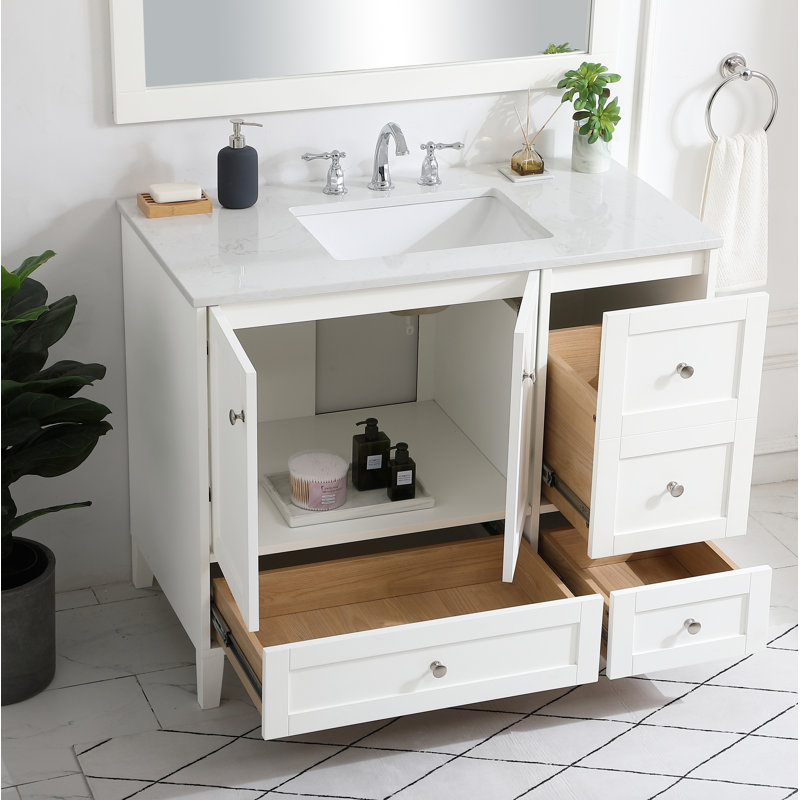 Ensemble de meuble-lavabo simple 42 po Selma, Blanc