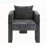 Modern 3-Leg Chenille Accent Chair with Ergonomic Arms & Removable Pillow, Plush Small Space Armchair, Single Sofa Chair for Living Room, Bedroom, Dining Room and Office, Gray-1051992853