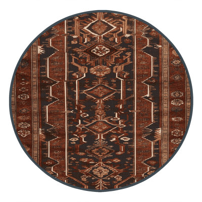 Machine Washable Turkish Brown Area Rug
