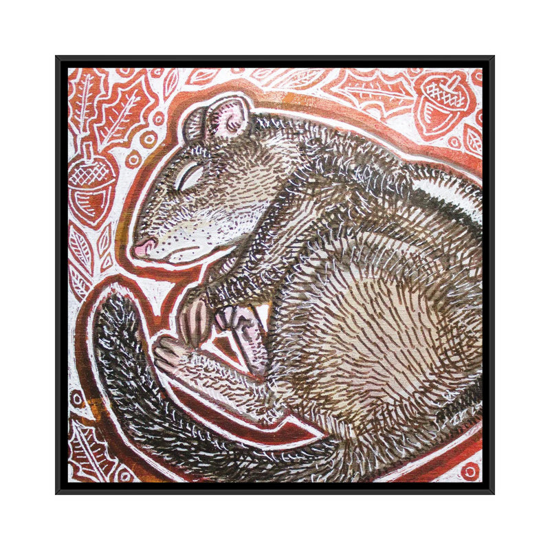 Chipmunk 1 Piece Wall Art on Canvas, 66.04 cm H x 66.04 cm W, Black Floater Frame