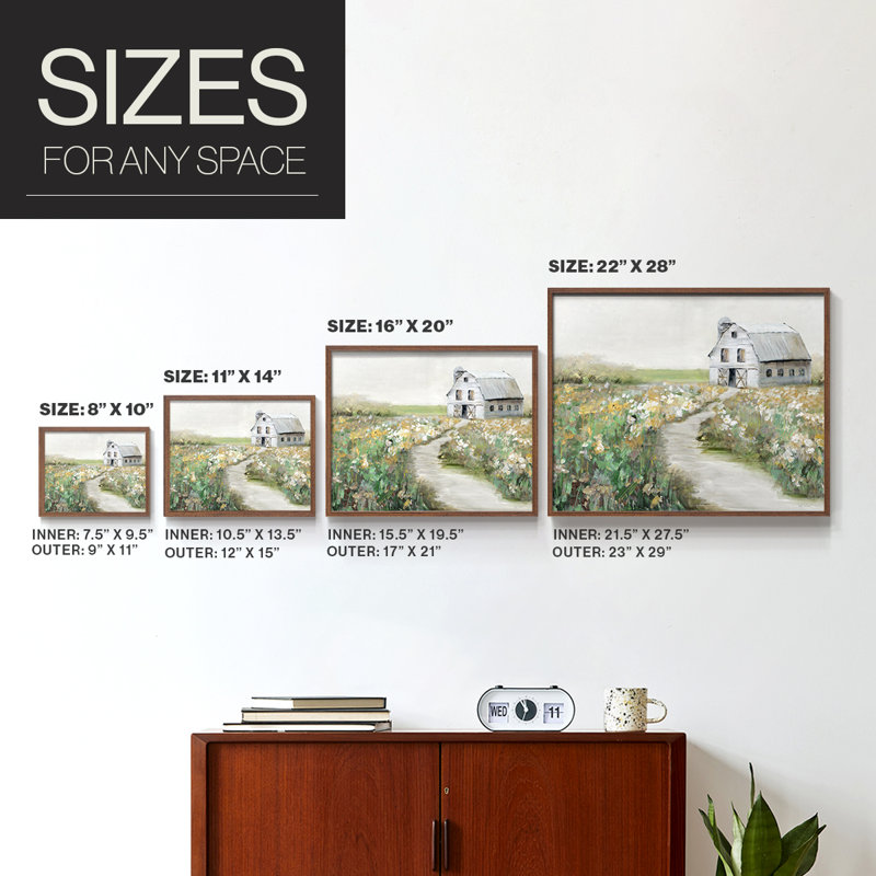 Quiet Meadow Farm -Framed Print - Restickable, 8" H x 10" W, Walnut