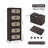 Retro Brown 20 Inch Wide Folding Storage Cabinet with 5 Tiers and Magnetic Doors, Perfect for Organized and Stylish Home Storage Solutions-1255881734-1256886459