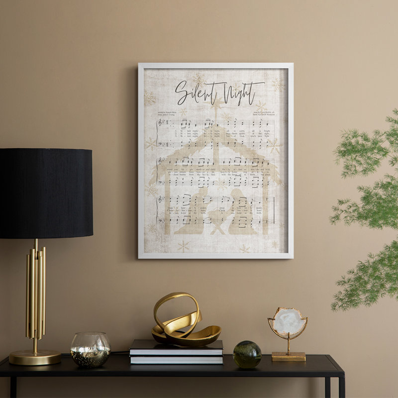«Silent Night Song», reproduction d'art encadrée, H 30 po x l 24 po, Blanc