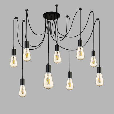 Anika 9 - Light Black Bulb Pendant