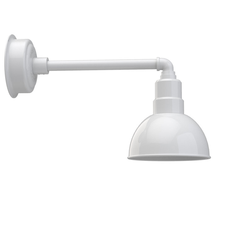 Wall Light, White, 11.62" H x 8" W x 21.5" D