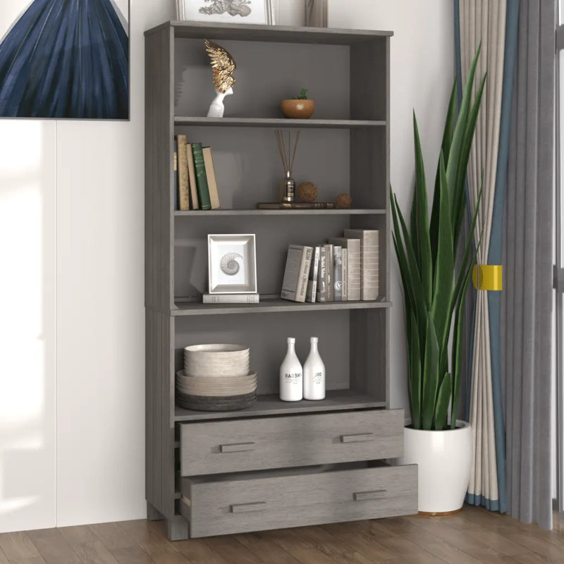 Highboard "HAMAR" Solid Wood Pine, Light Grey