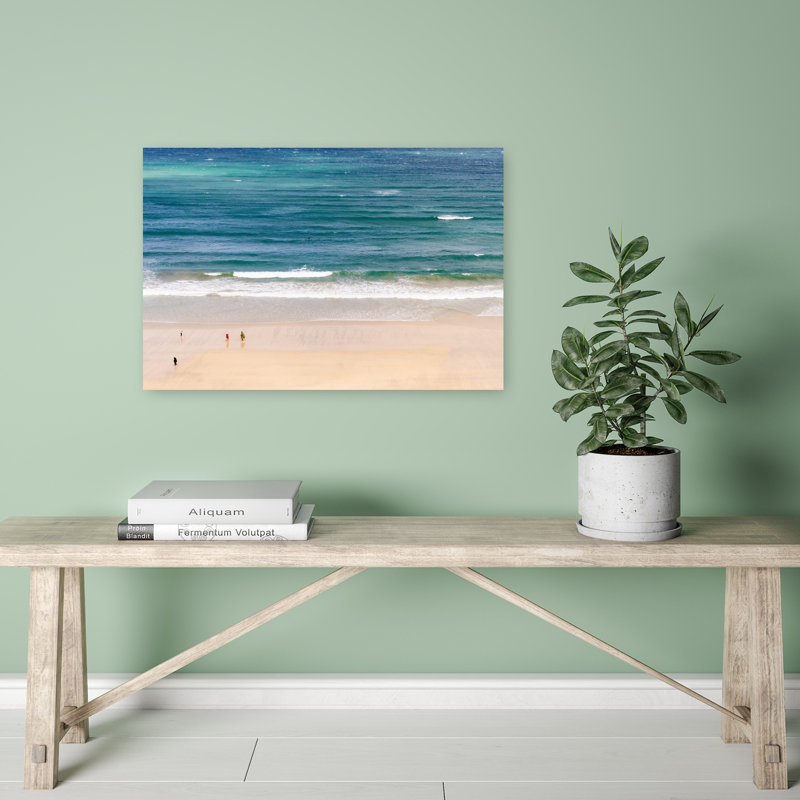 Blue Waves, sable doré, paisible, paisible et serein, impression d'art côtier, 16" H x 24" W