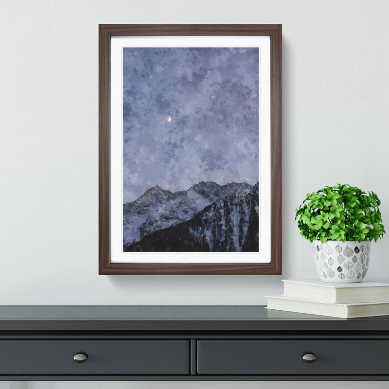 Half a Moon - Picture Frame Painting Print, Walnut Framed, 87cm H x 62cm W x 2cm D