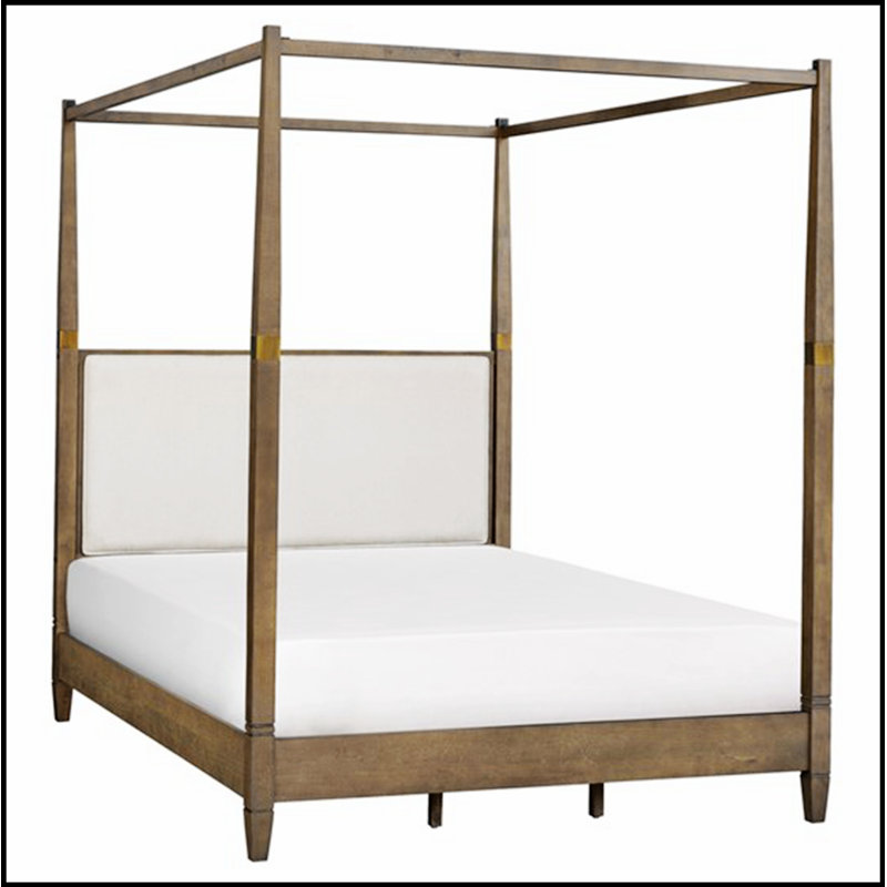 Lit à baldaquin en bois massif au design élégant et durable pour une chambre luxueuse