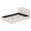 Grand lit plateforme tapissier avec tête de lit ondulée rembourrée de mousse, cadre de lit au sol