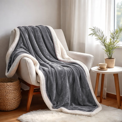 Sherpa Fleece Ultra Soft Plush Reversible Blanket