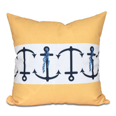 Nautical Nights Geometric Outdoor Reversible Throw Pillow