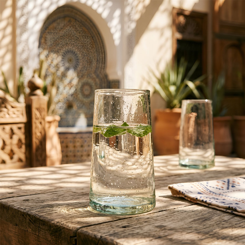 18pc Merzouga Recycled Drinking Glassware Set - By Nicola Spring, Transparent