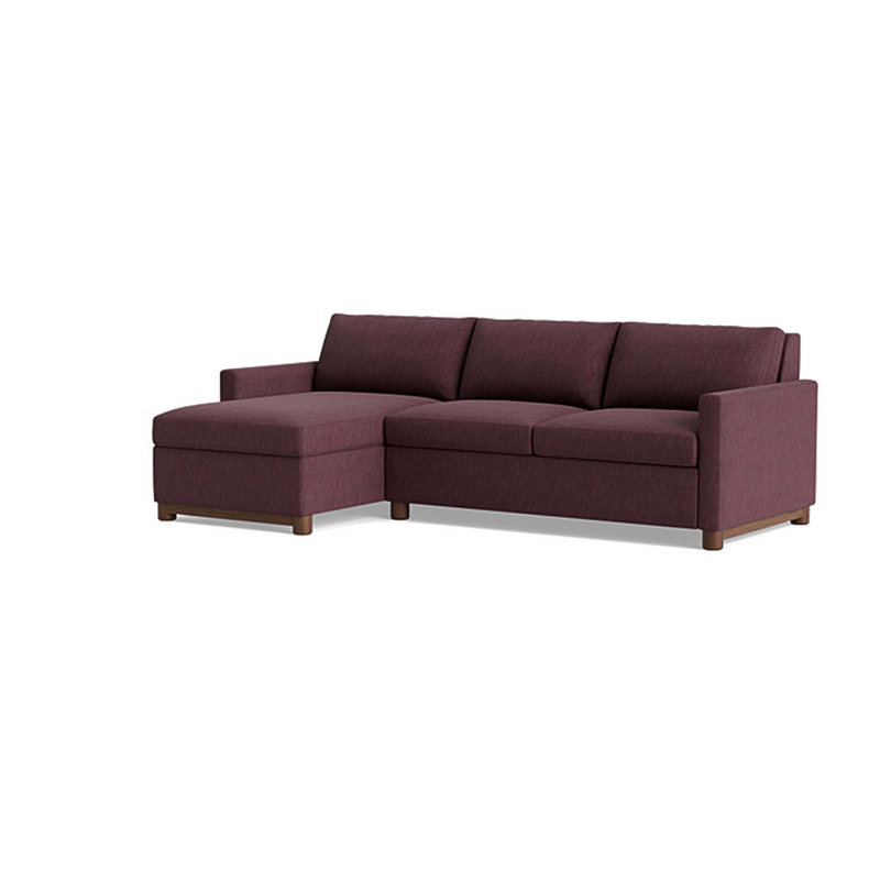 Reve Sofa with Chaise (with Storage), Chaise On Left, Performance Weave - Aubergine