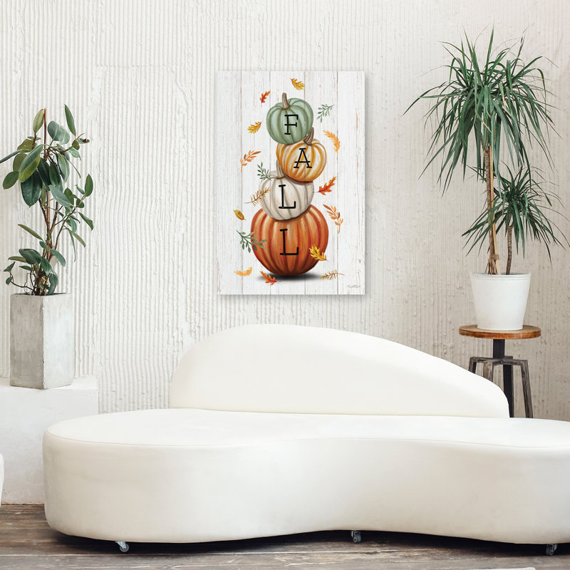 Chute de citrouille d'automne - Art contemporain, H 24 po x l 36 po