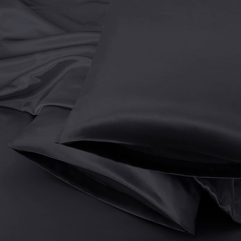 Filey Satin Pillowcase - Set of 2, Black