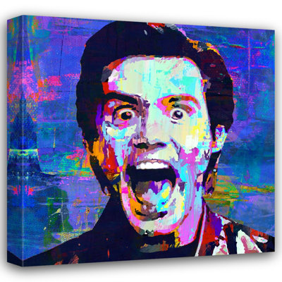 «Jim Carrey» par Stephen Chambers - peinture sur toile tendue