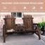 Chaise d'extérieur 2 en bois avec table pour patio, terrasse, patio