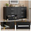 Commode 6 tiroirs, grande commode de rangement avec tiroirs, grande armoire de rangement, commode moderne pour chambre à coucher, salon, véranda, noir