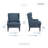 Alvis 29" Modern & Contemporary Accent Chair with Textured Fabric Upholstery, Nailhead Trim & Foam Cushioned Seat-727386264