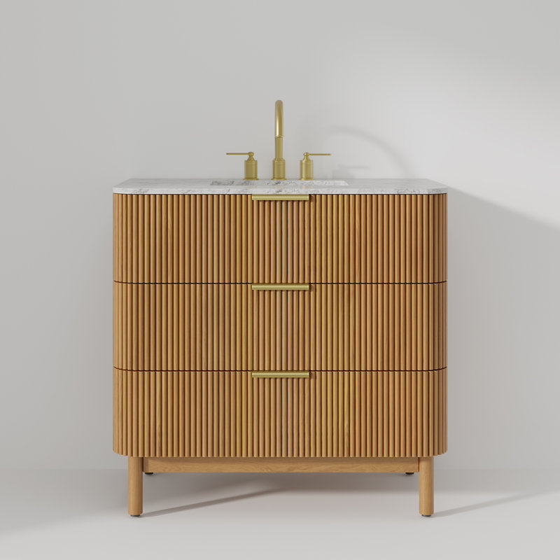 Kensington 36" Bathroom Vanity In Reeded Birch, Reeded Birch