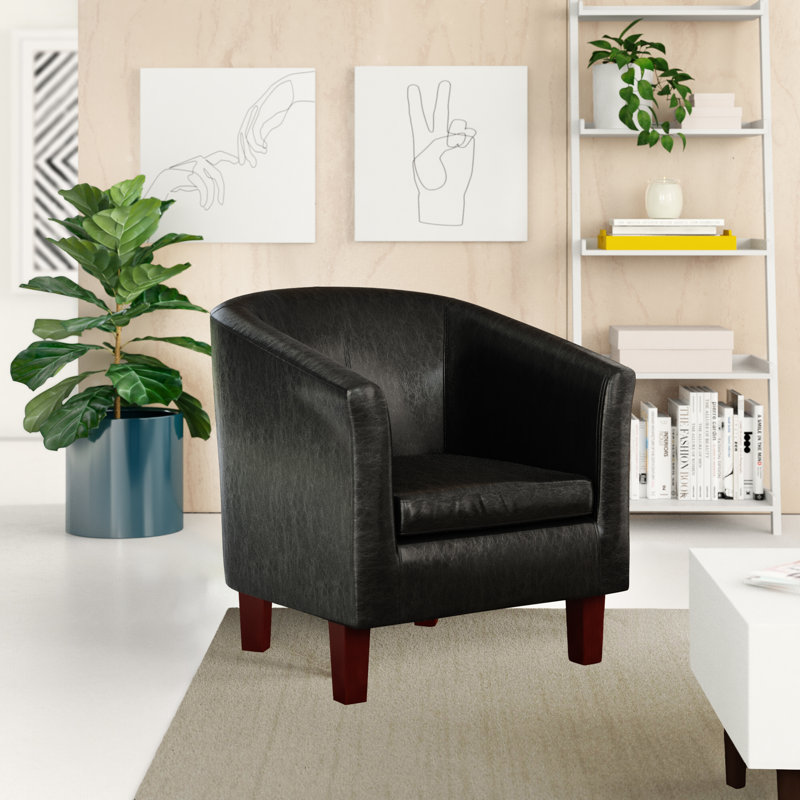Darlene Faux Leather Armchair, Black