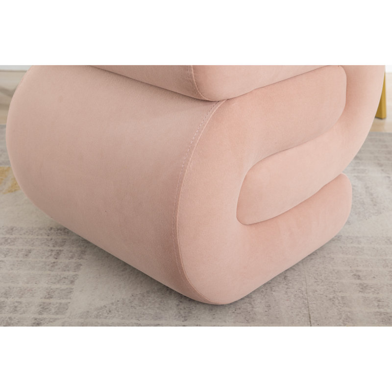 Petit tabouret de maquillage en velours S, Rose, Velours