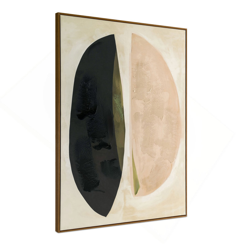 Framed Painting, Solid Wood Frame, Abstract Acrylic on Canvas