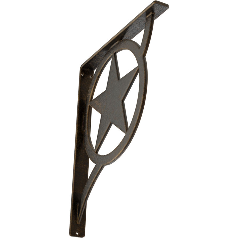Support en fer forgé Austin, Laiton antique, H 15 po x l 1,5 po x p 12 po