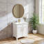 Meuble-lavabo 28 po avec lavabo - rangement autoportant moderne, tiroirs, poignées en métal, finition peinte de style Mid-Century-1060849007