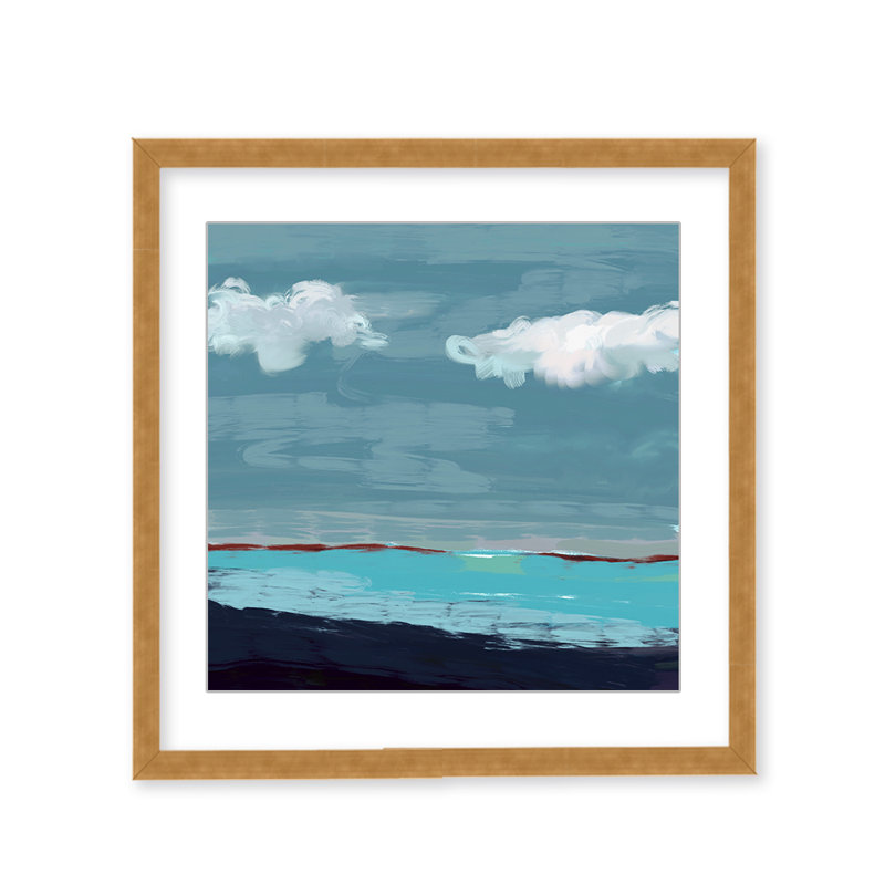 Coastal Retreat Radiant Horizons: Abstract Seascape, 48" H x 48" W