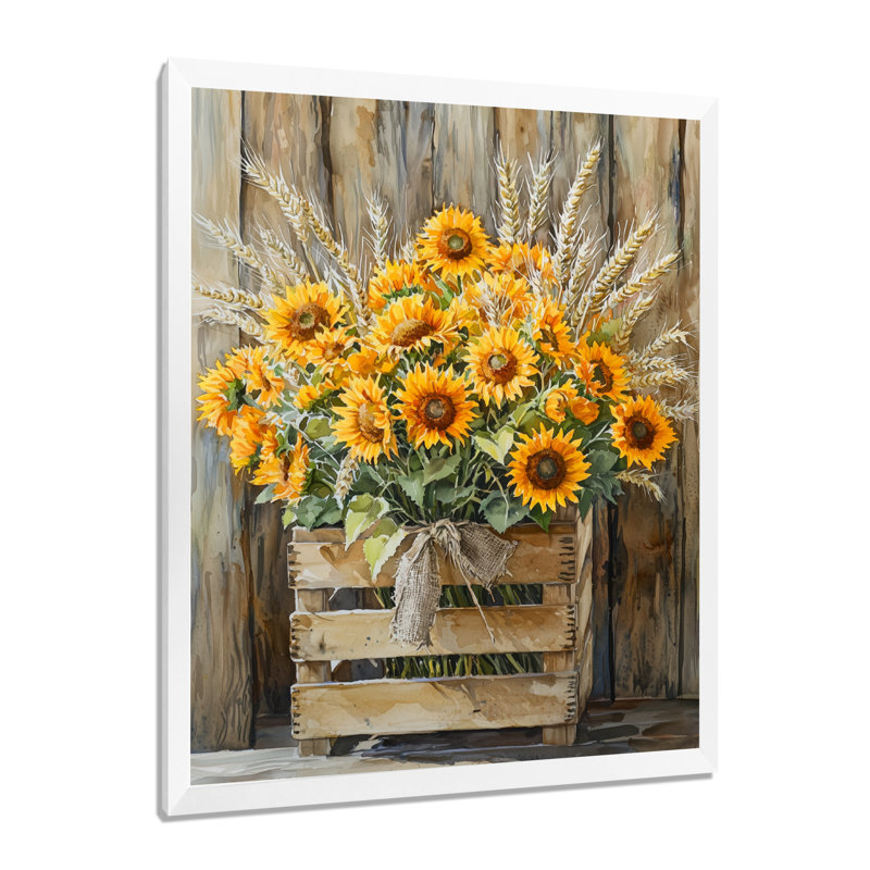 Harrell - Floral Wall Decor, 40" H x 30" W, Reproduction encadrée d'une seule photo, White