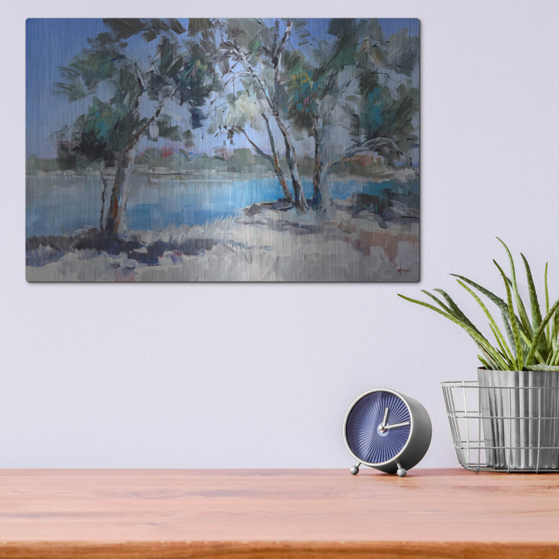  «River At Mildura» par Craig Trewin, art mural en métal, 16 po x 12 po, H 12 po x l 16 po