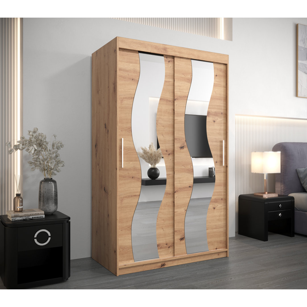 Aanayah 2 Door Solid + Manufactured Wood Wardrobe