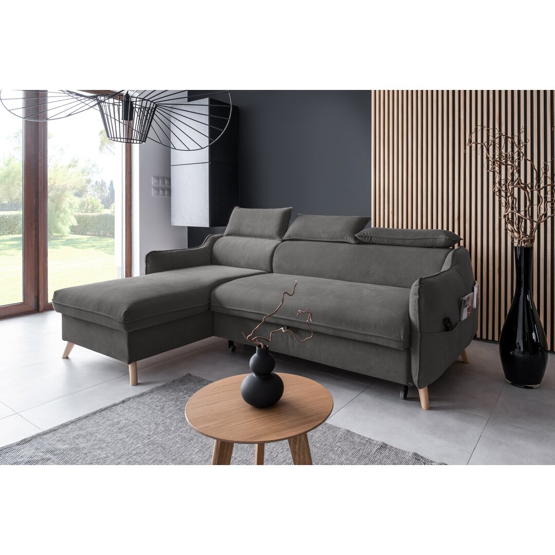 Ecksofa Henry aus Samt mit Bettfunktion