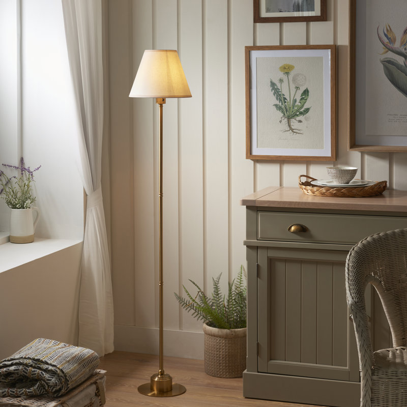 Burley Rechargeable and Ivy 25cm vintage white shade Floor Light