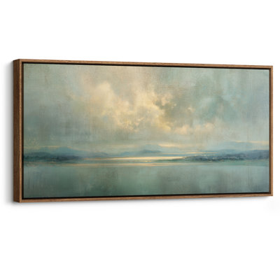 «Golden Reflections Lake Horizon» pour salle à manger, impression murale