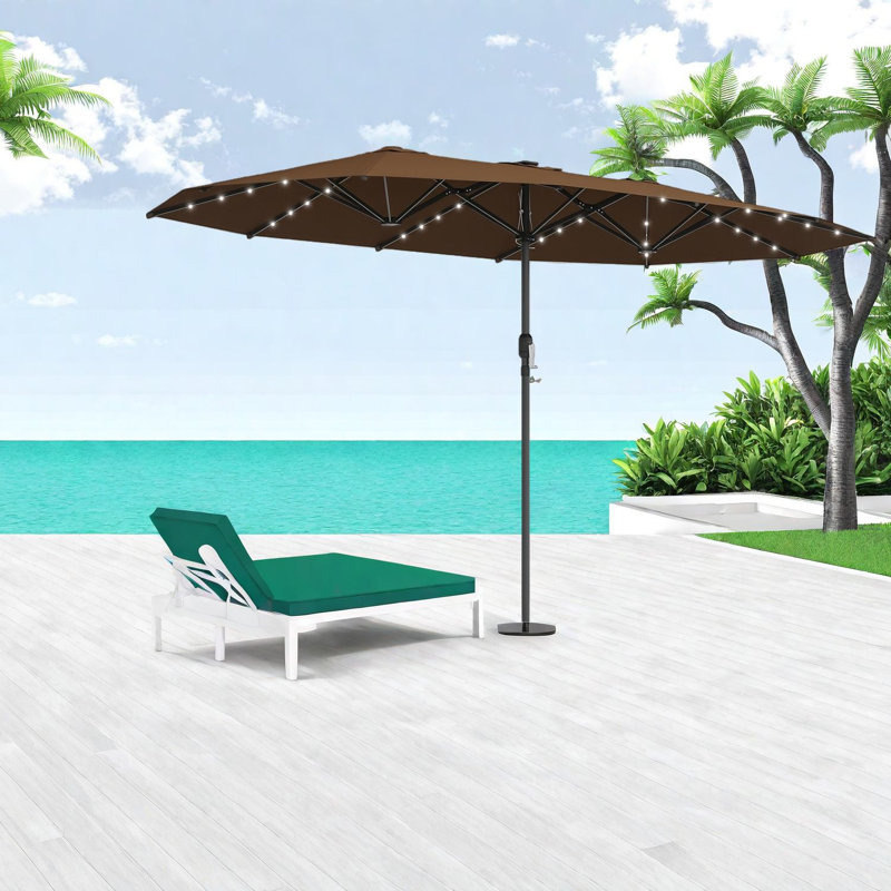 Grands parasols de patio, double auvent moderne en acier pour la maison