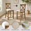 Ensemble de salle à manger 5 pièces à hauteur de comptoir en chêne avec table carrée et 4 chaises à dossier en X, structure en bois massif, surface imperméable, assemblage facile - parfait pour les petits espaces, la cuisine, les appartements ou les coins repas